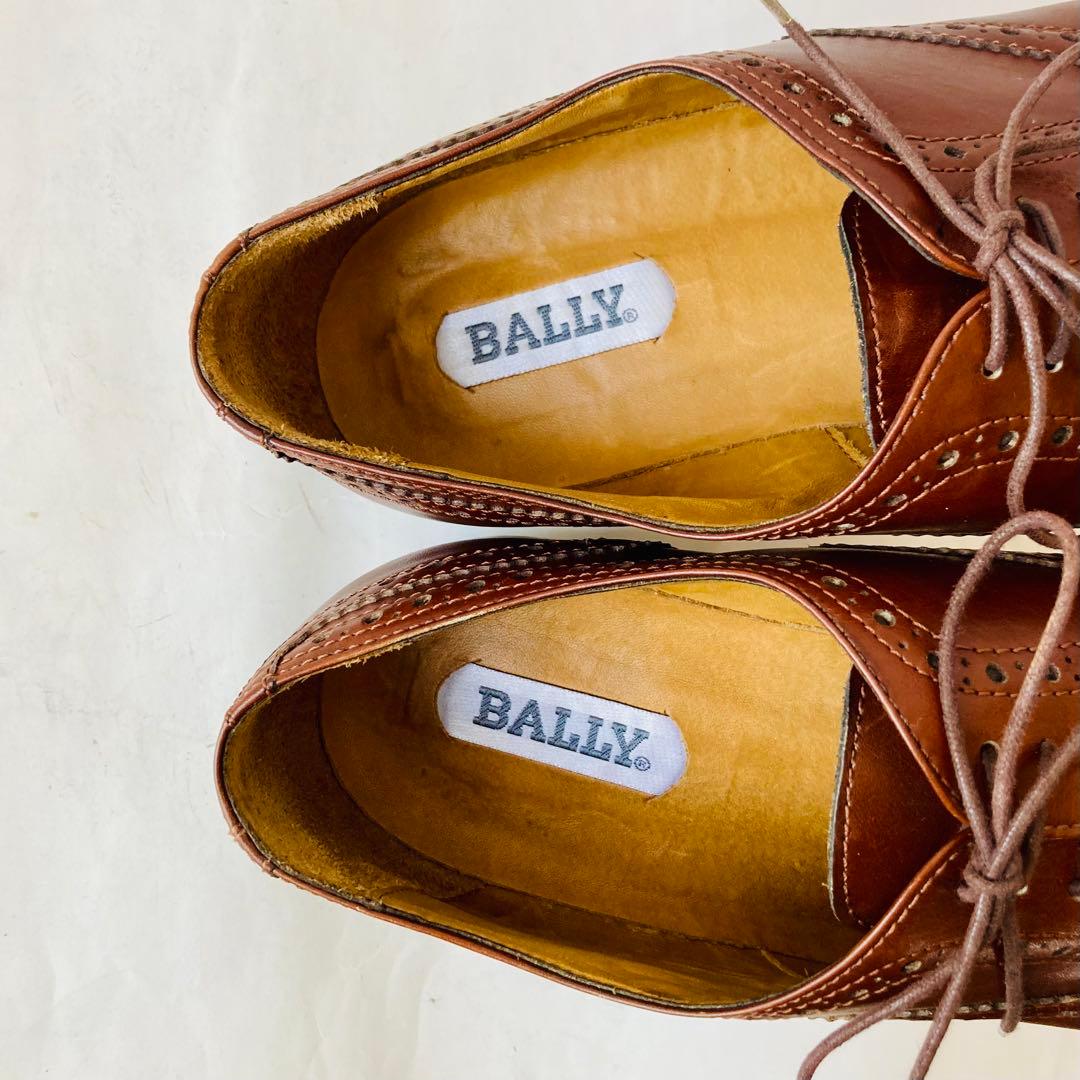 【美品】BALLY バリー 濃茶 ストレートチップ 25.5cm 除菌・消臭済み