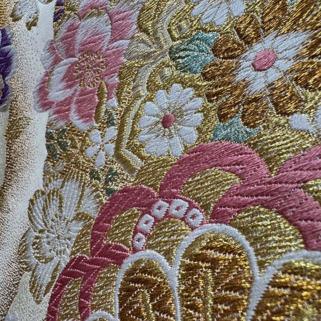 逸品 振袖7点フルセット 金駒刺繍 成人式 謝恩会　卒業式　黒地　ピンク