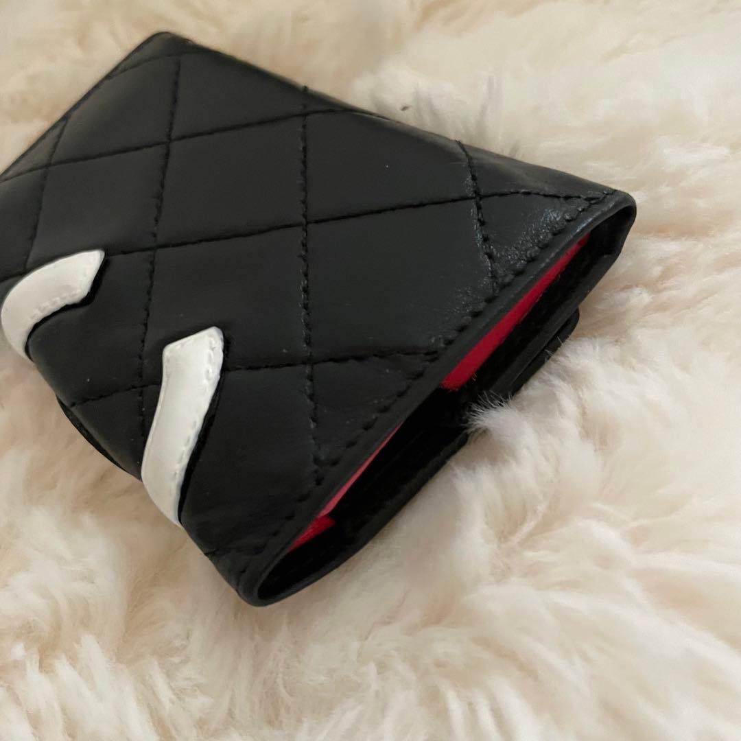 シャネル CHANEL キーケース カードケース カンボンライン 黒 ピンク