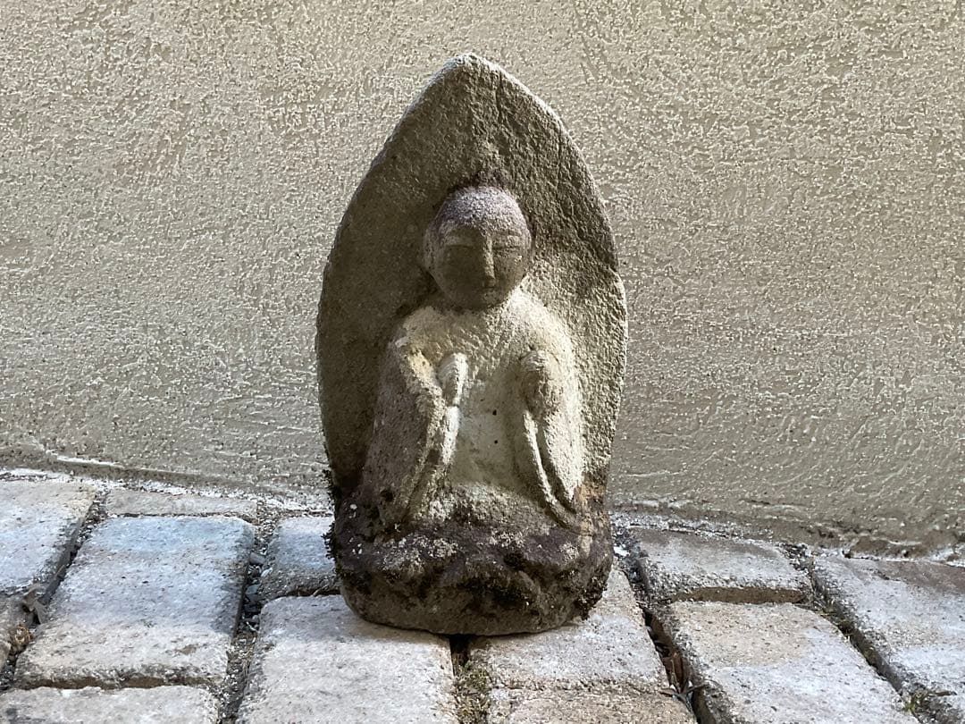 宝珠地蔵　地蔵菩薩　石仏　仏像　高さ約35cm　新潟県　江戸時代　仏教美術