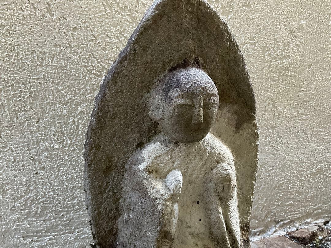 宝珠地蔵　地蔵菩薩　石仏　仏像　高さ約35cm　新潟県　江戸時代　仏教美術