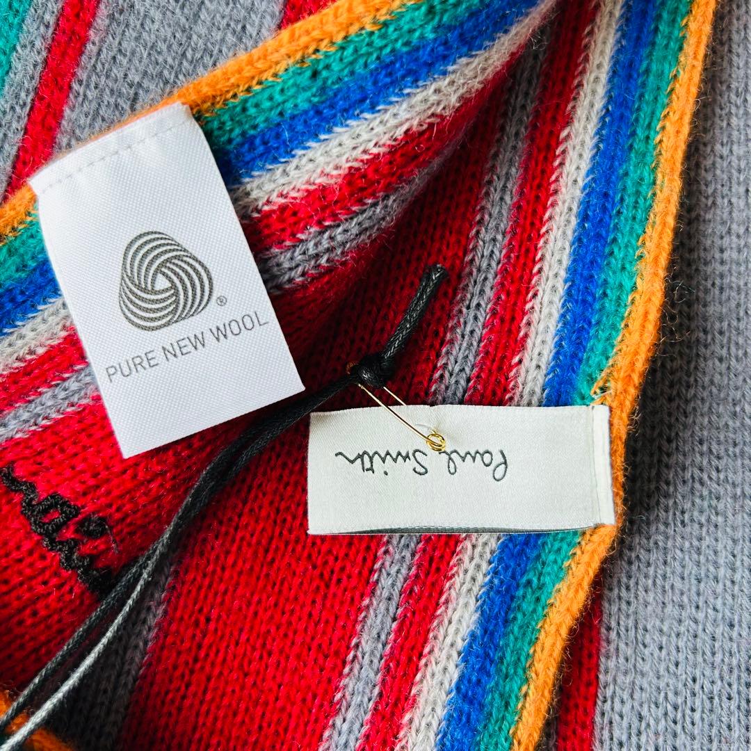 【新品タグ付き】ポールスミスフェンネル ストライプ ウール マフラー 羊毛