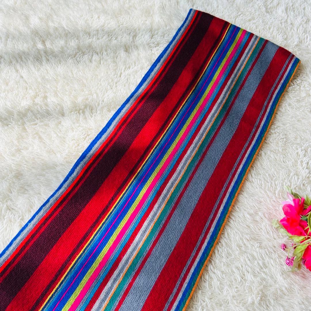 【新品タグ付き】ポールスミスフェンネル ストライプ ウール マフラー 羊毛