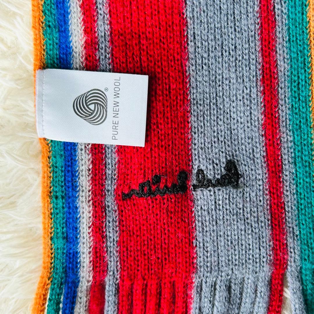 【新品タグ付き】ポールスミスフェンネル ストライプ ウール マフラー 羊毛