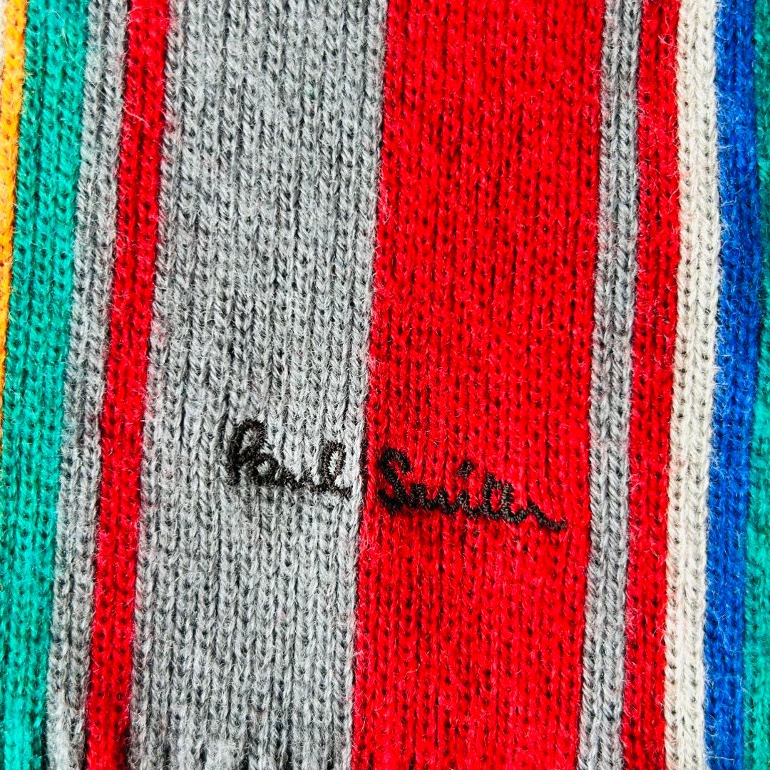 【新品タグ付き】ポールスミスフェンネル ストライプ ウール マフラー 羊毛