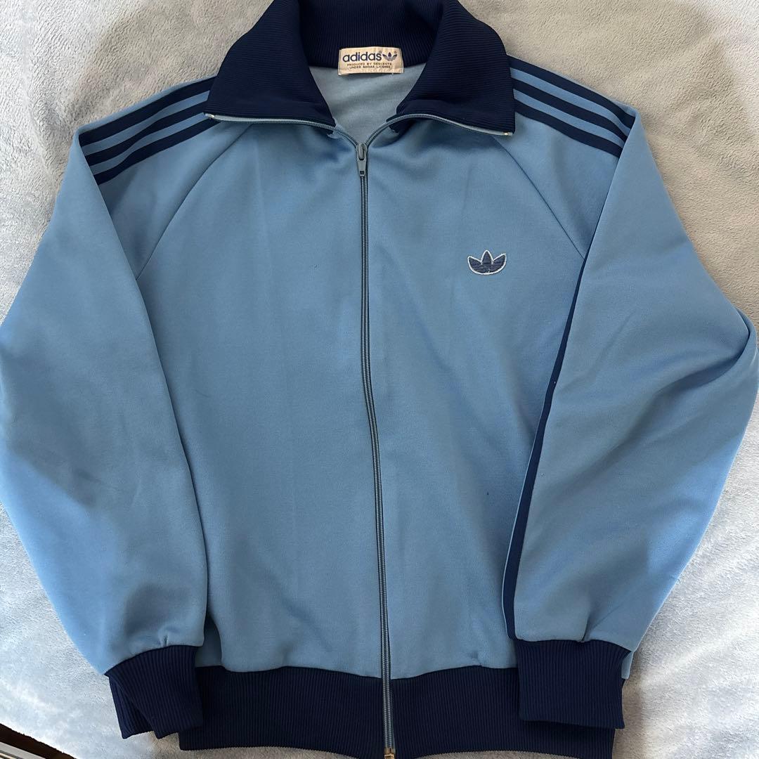 adidas トラックジャケット　80s デサント　青　3号