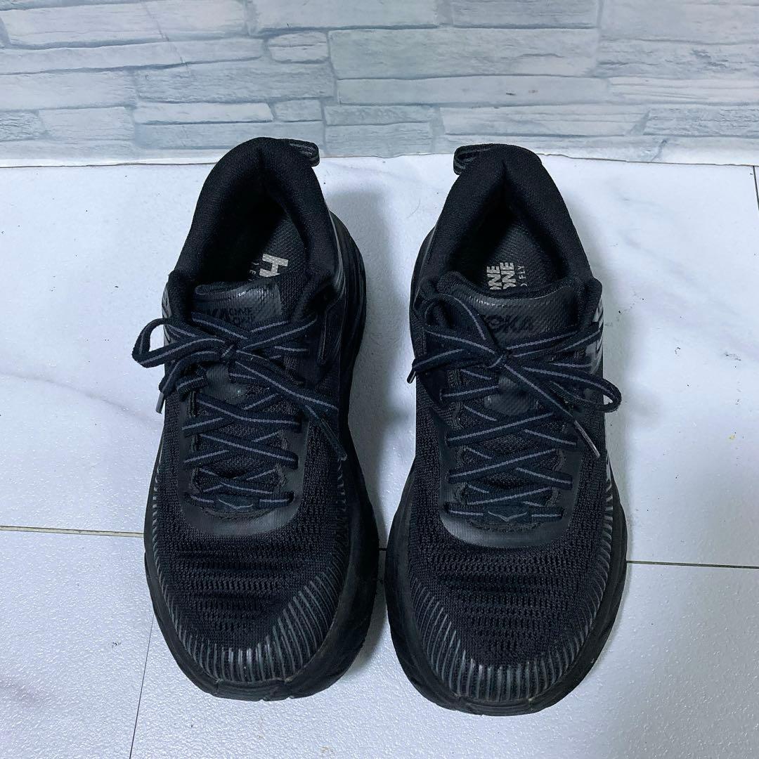 美品 ホカオネオネ BONDI7 ランニングシューズ ブラック 黒 22.5
