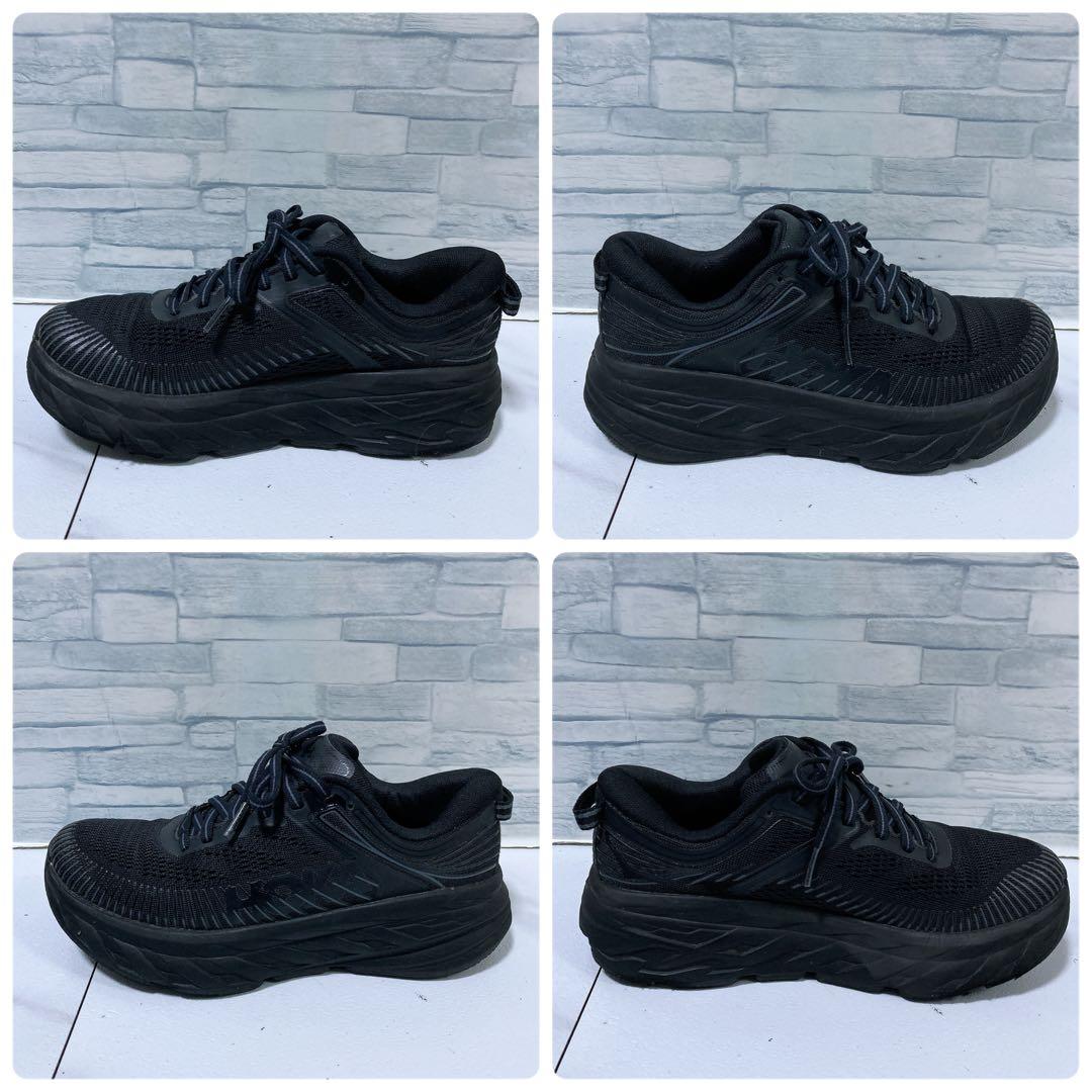 美品 ホカオネオネ BONDI7 ランニングシューズ ブラック 黒 22.5