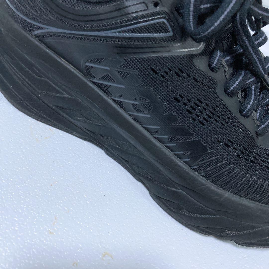 美品 ホカオネオネ BONDI7 ランニングシューズ ブラック 黒 22.5