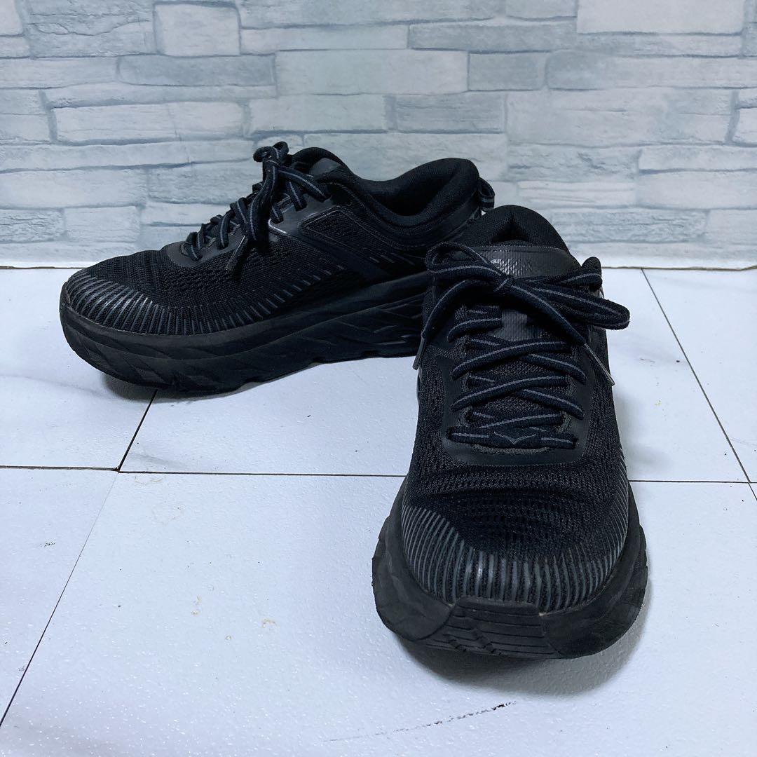 美品 ホカオネオネ BONDI7 ランニングシューズ ブラック 黒 22.5