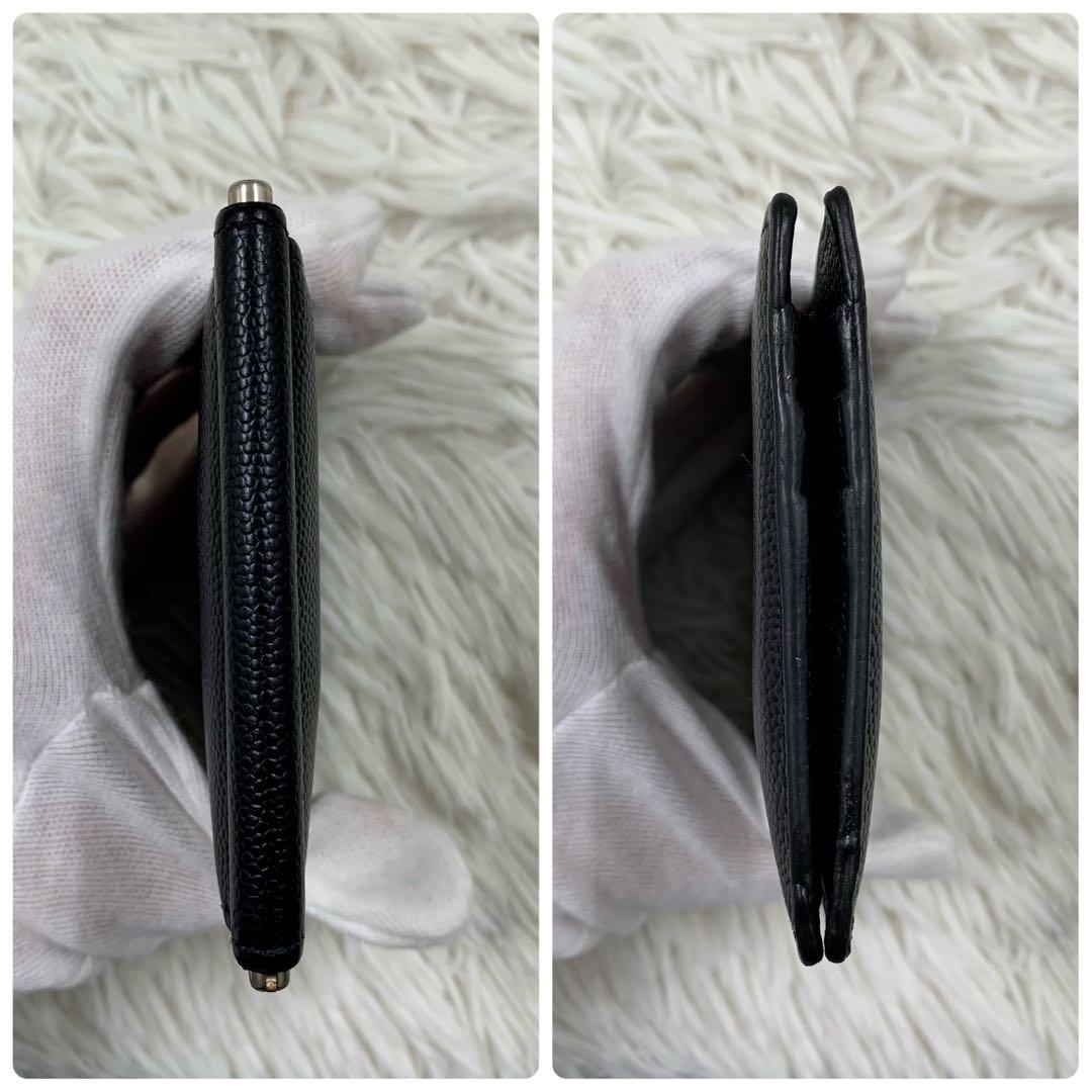 【✨極美品✨】 サンローラン キャビアスキン マネークリップ ブラック