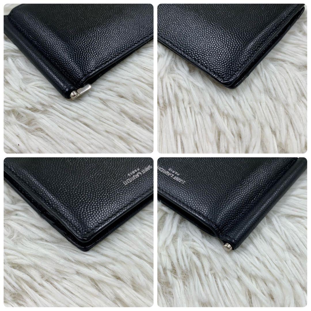 【✨極美品✨】 サンローラン キャビアスキン マネークリップ ブラック