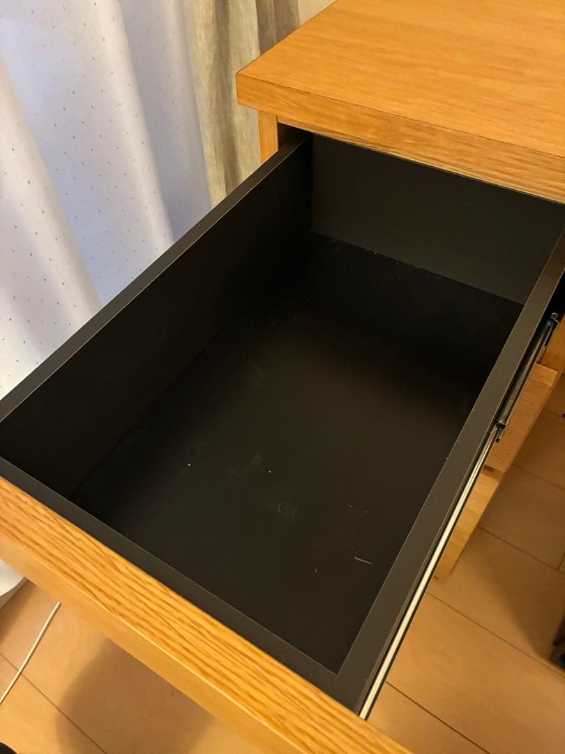 Shin ACTUS ナチュラルウッドデスク 引き出し付き