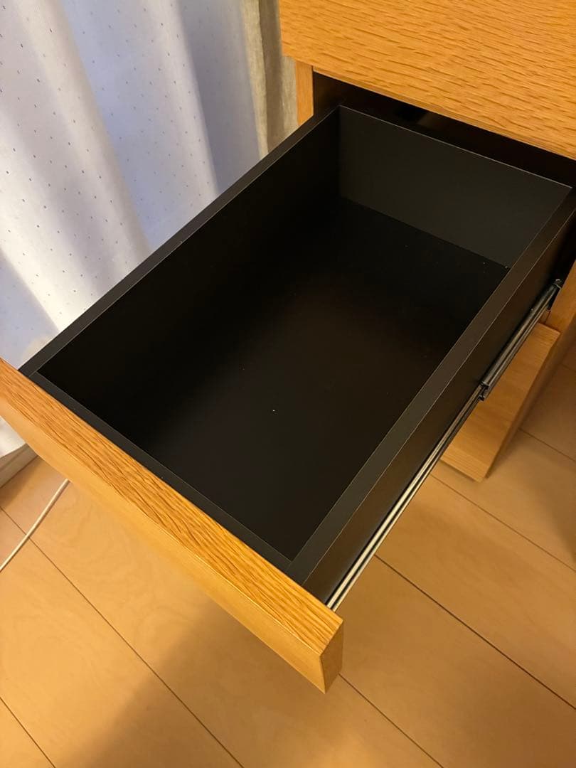 Shin ACTUS ナチュラルウッドデスク 引き出し付き