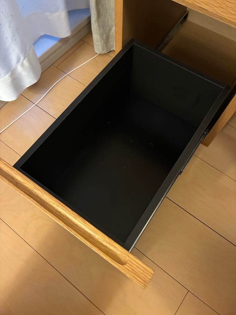 Shin ACTUS ナチュラルウッドデスク 引き出し付き