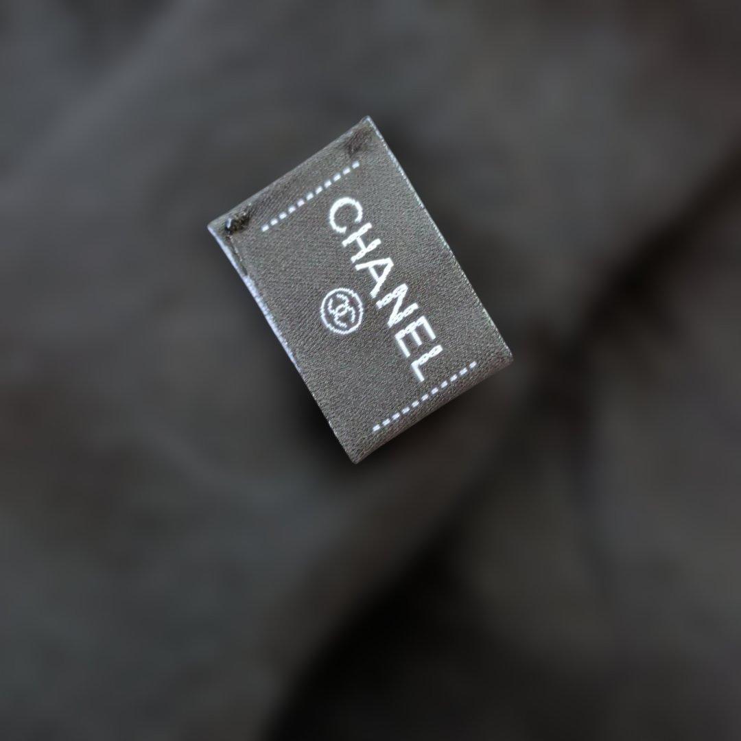 ♡未使用♡シャネル カシミア100%ブラックマフラー ココマーク刺繍 フリンジ