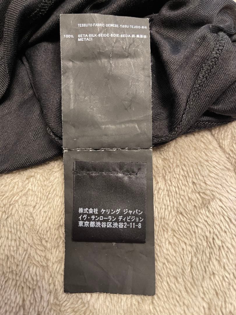 サンローラン　SAINT LAURENT　シルク　Tシャツ　トップス　エディ期