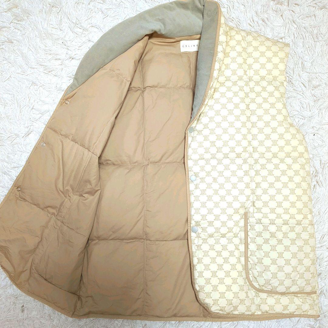 【美品】セリーヌ☆トリオンフ　総柄　西川　ダウンベスト　XL相当