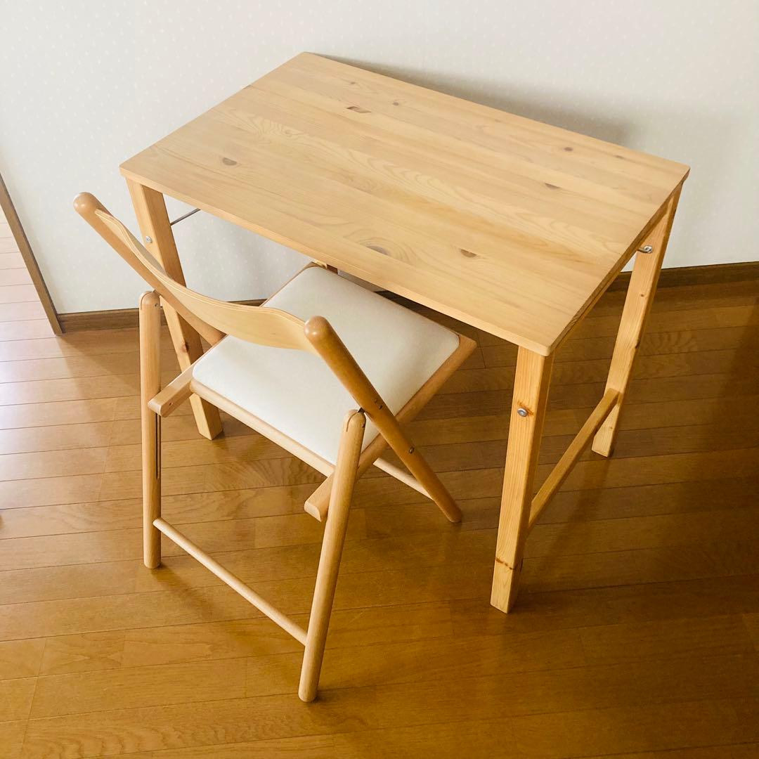 おしゃれ！便利！折り畳みテーブル＆チェアセット　送料込　独り暮らし　新生活