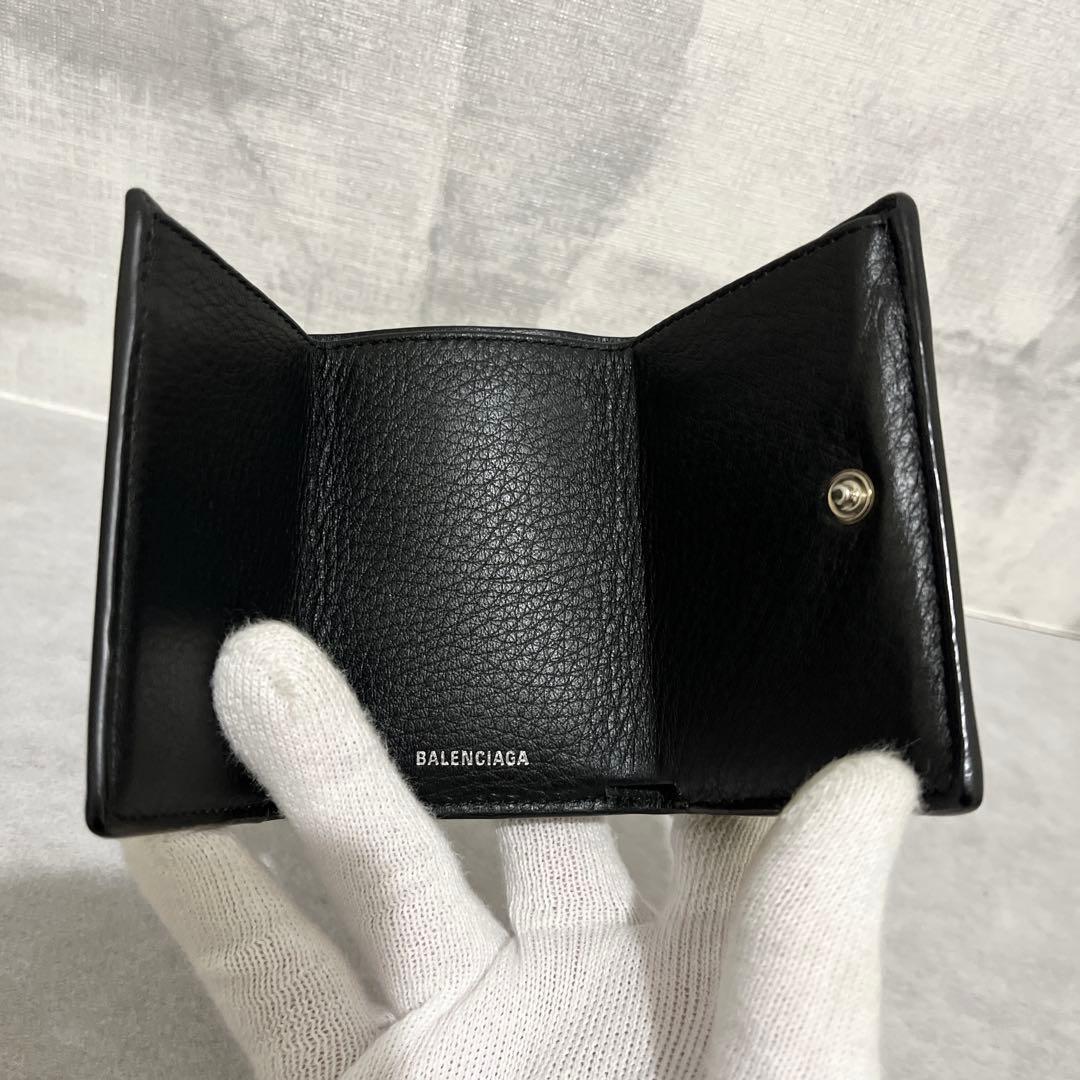 【美品✨】BALENCIAGA バレンシアガ　ペーパーミニウォレット　ブラック