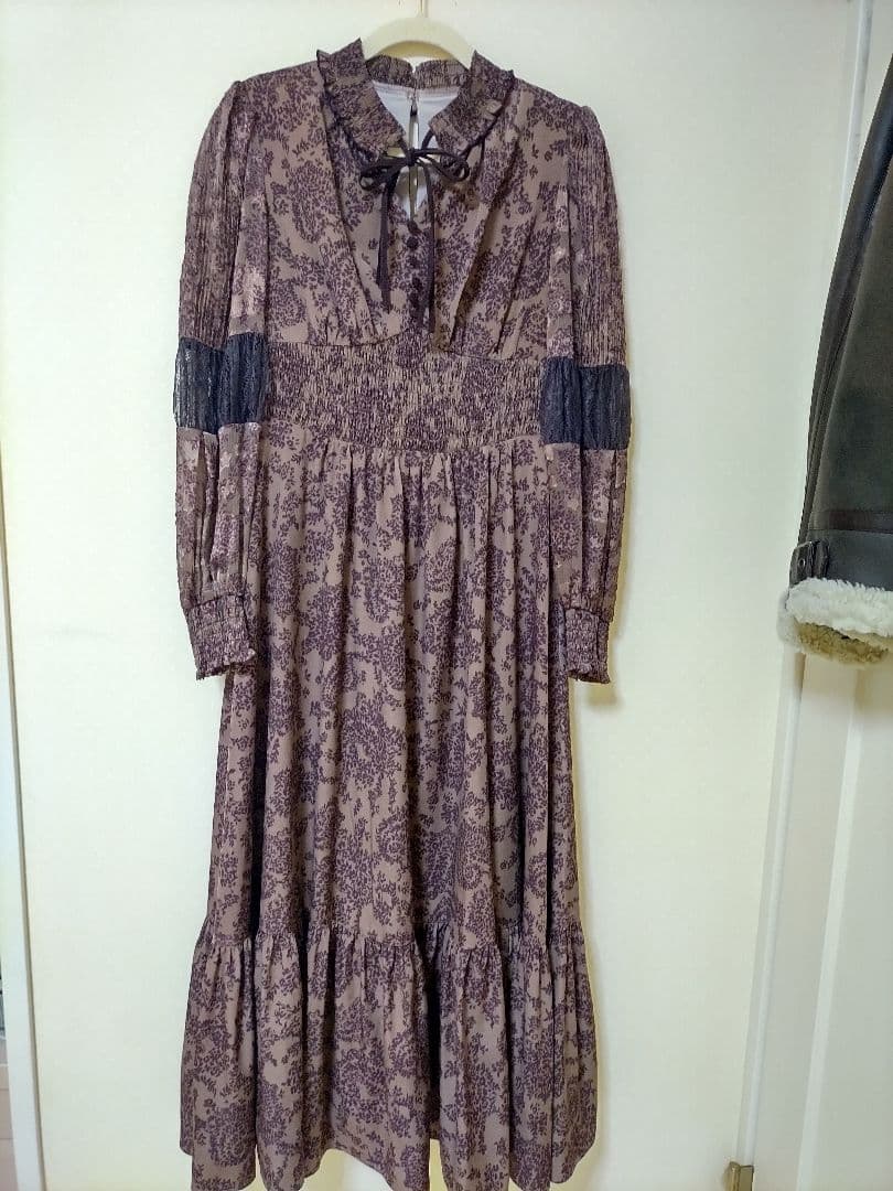 m☆Winter Floral Long-sleeve Dress