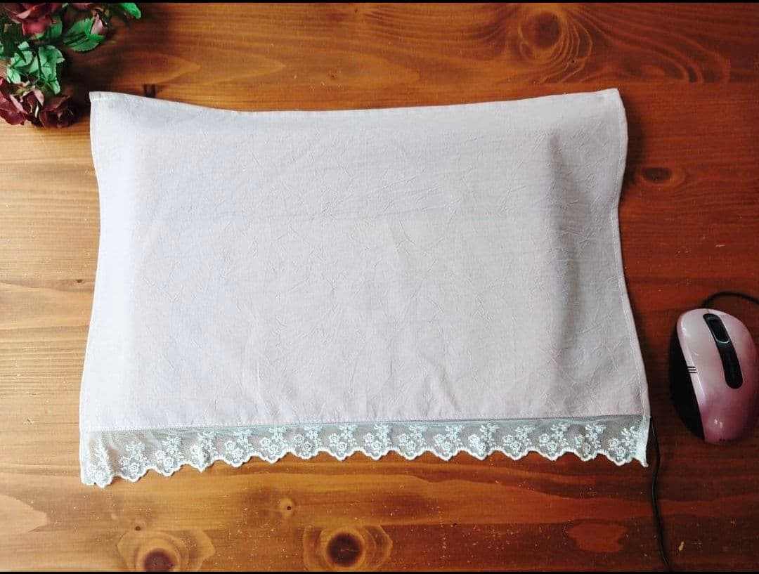 花子♡ダスティピンクコットン♪クッションカバー2枚&パソコンカバー1枚