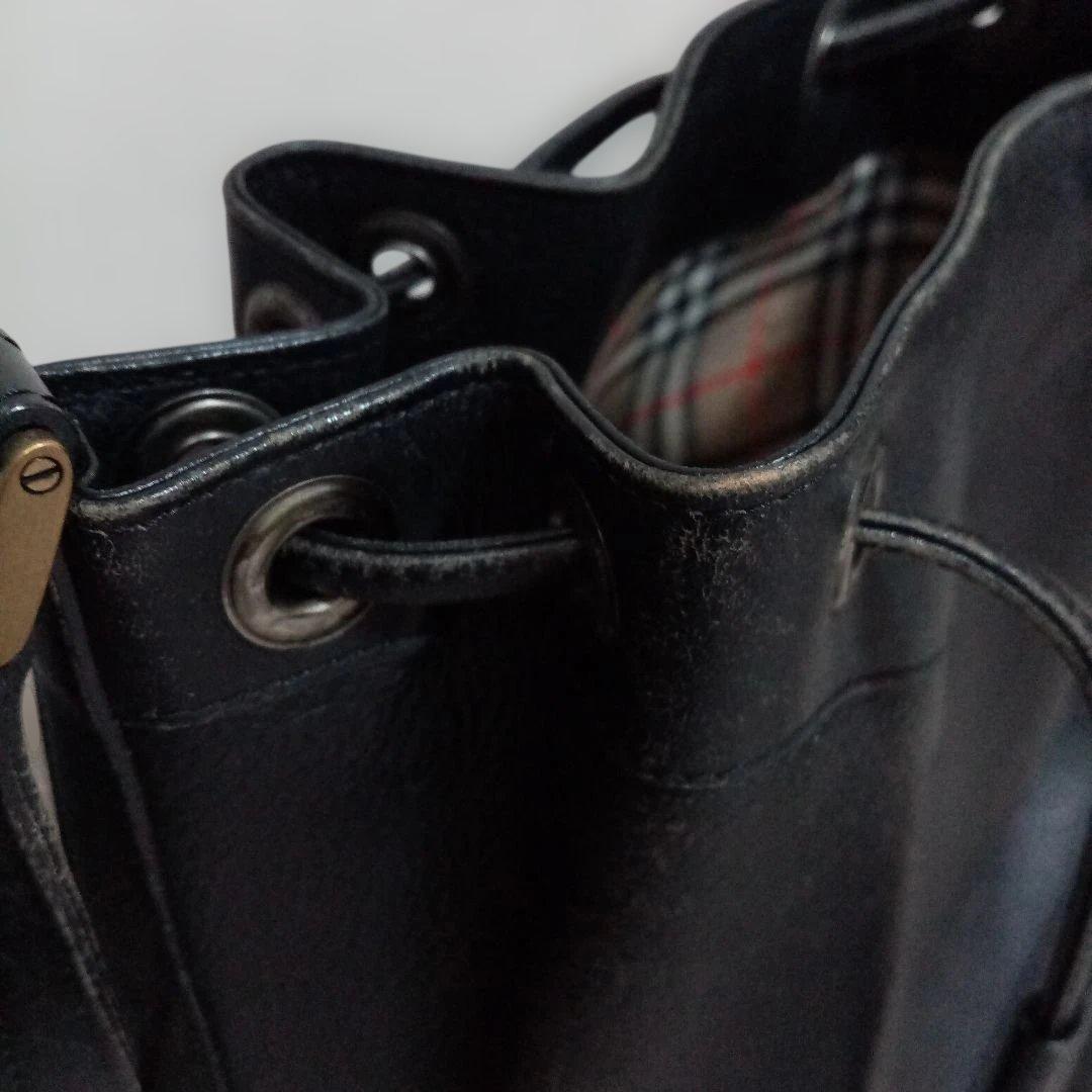 バーバリー 巾着　レザー　ショルダーバッグ