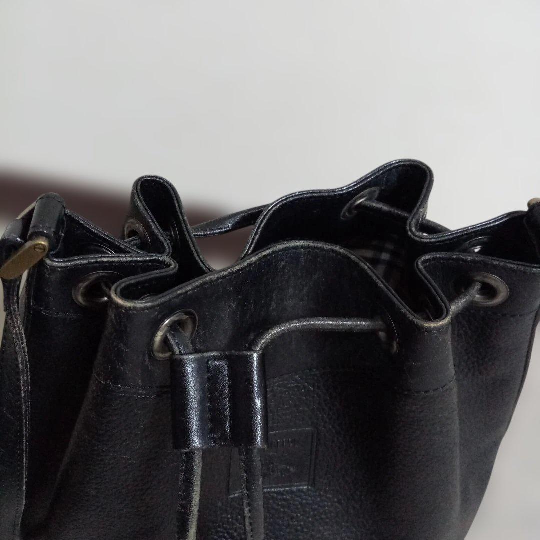 バーバリー 巾着　レザー　ショルダーバッグ