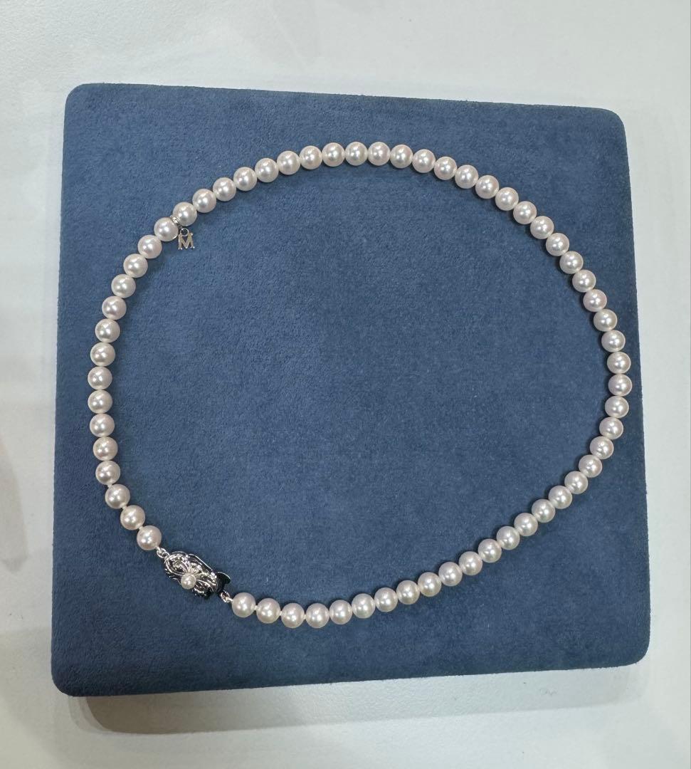 ミキモト　真珠　パール　ネックレス　SIL　Mチャーム付き　6.5m～7.0m