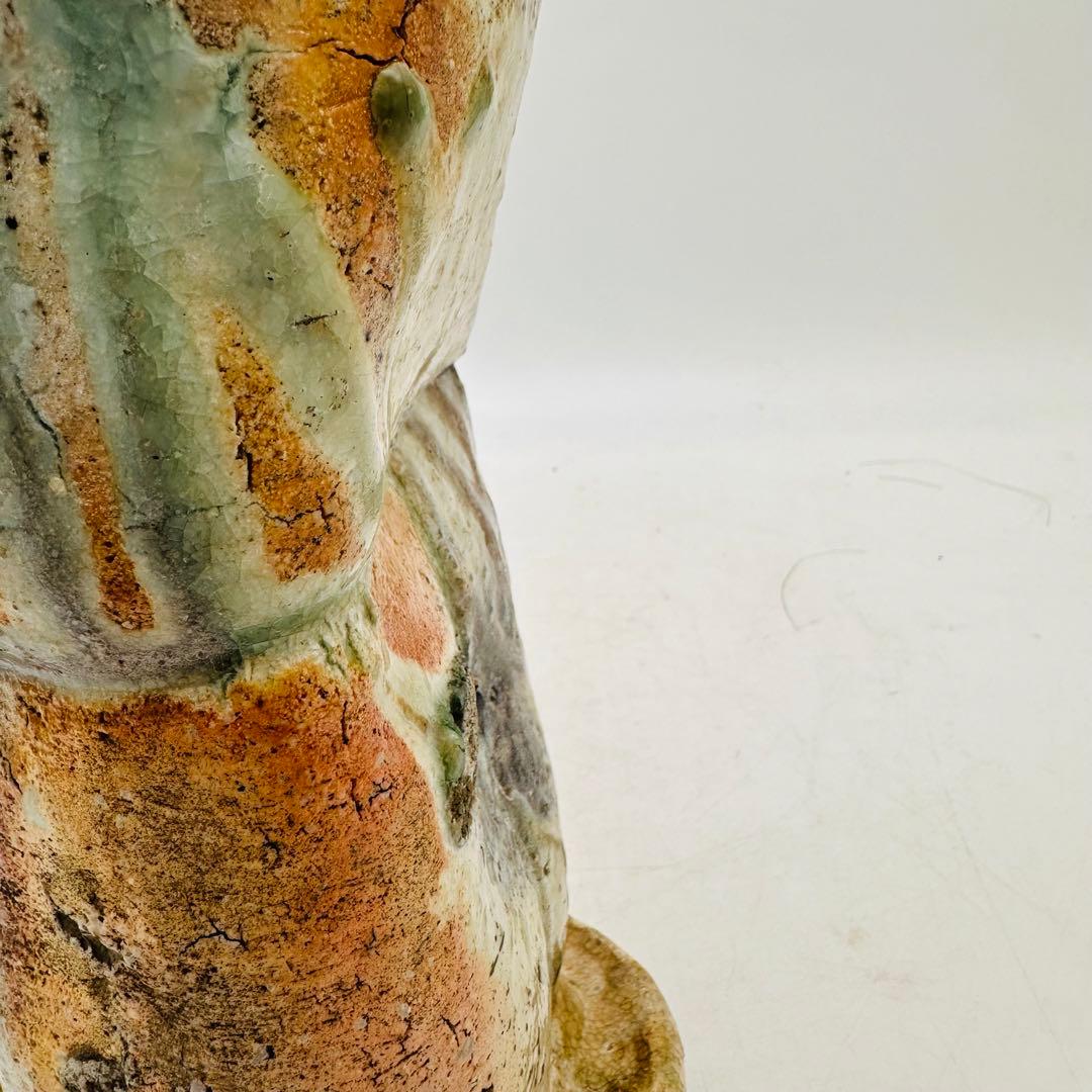 T 時代物　信楽焼　花瓶　花入　置き物　唐津 置物　茶道具　茶器