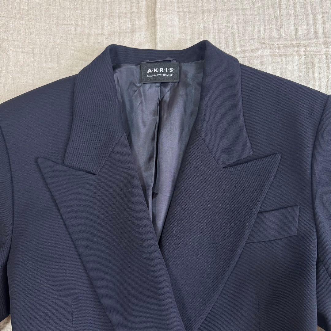 アクリス　AKRIS ネイビー　ゴールドボタン　ジャケット
