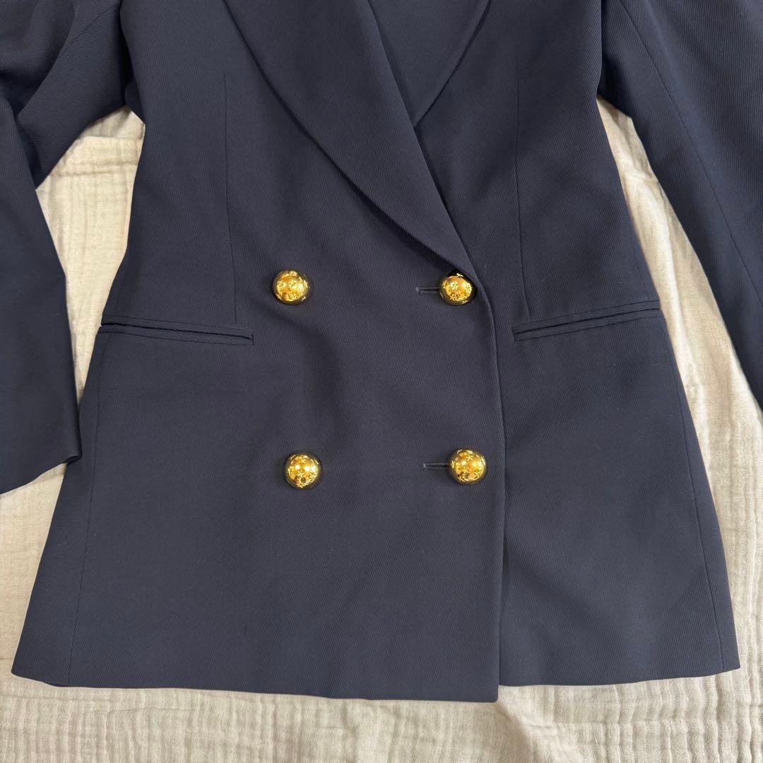 アクリス　AKRIS ネイビー　ゴールドボタン　ジャケット