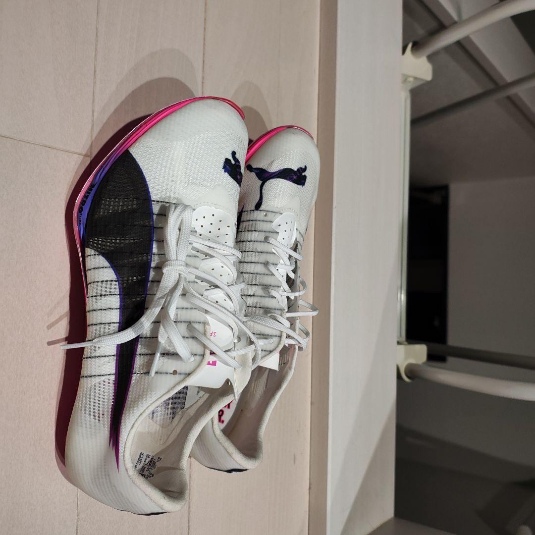 Puma スパイクシューズ ホワイト/ブラック/ピンク