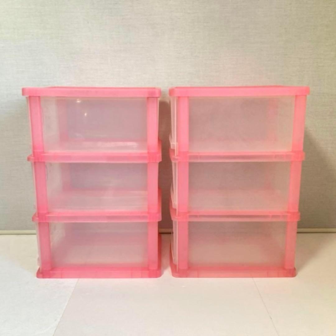 ハローキティ 収納ケース 引き出し 3段 ピンク ポップ レトロ 2点 美品