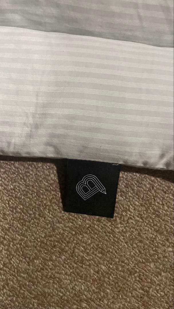 【美品】Musubi Cushion ストライプ　グレー　 ブルー