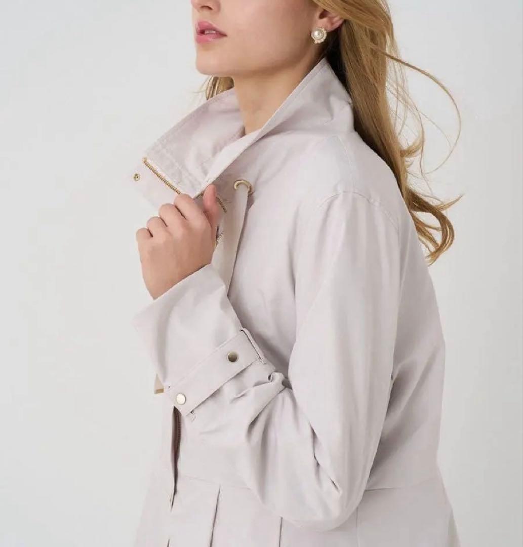 未使用級 今年モデル アナイ ブライトツイルフレアミドルコート 38 ベージュ