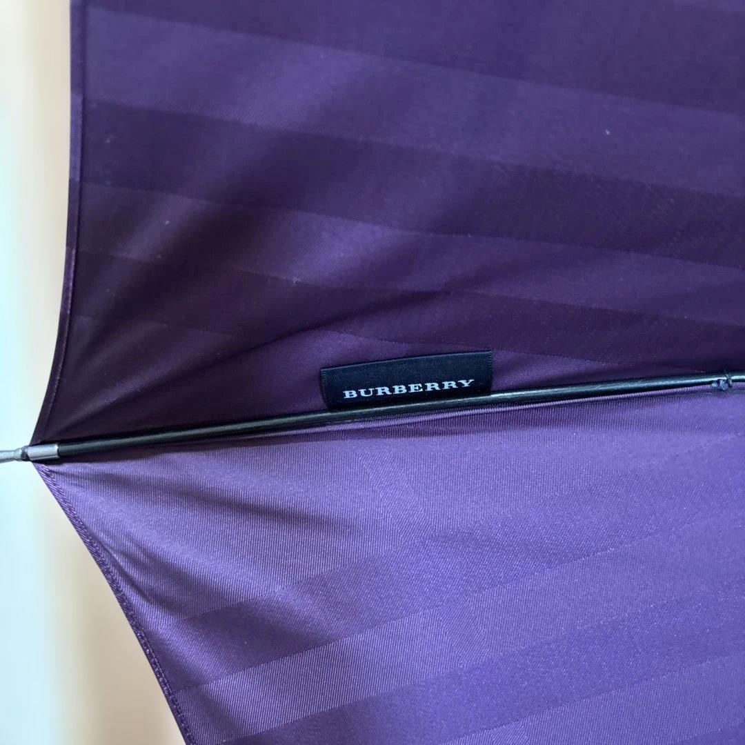 Burberry パープルチェック柄雨長傘