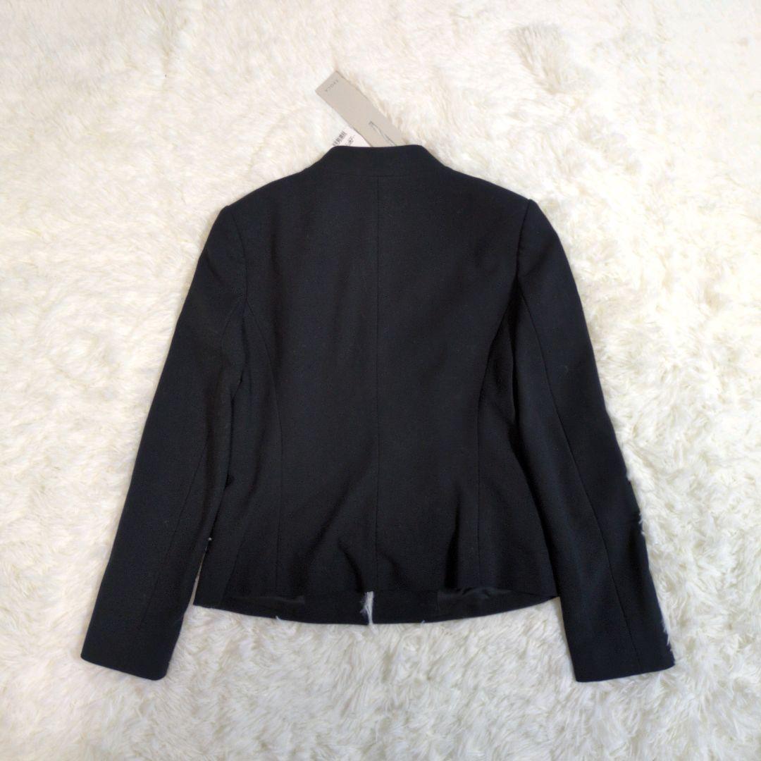 新品　エポカ　ノーカラー　ジャケット　Vネック　ネイビー　大きいサイズ