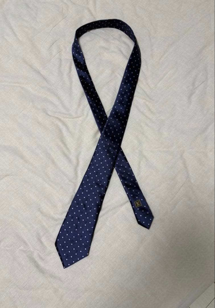 Louis Vuitton ネクタイ ドット柄 ネイビー