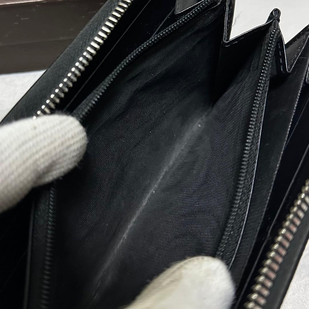 GUCCI 長財布　GG スプリーム　シェリーライン　ラウンドファスナー