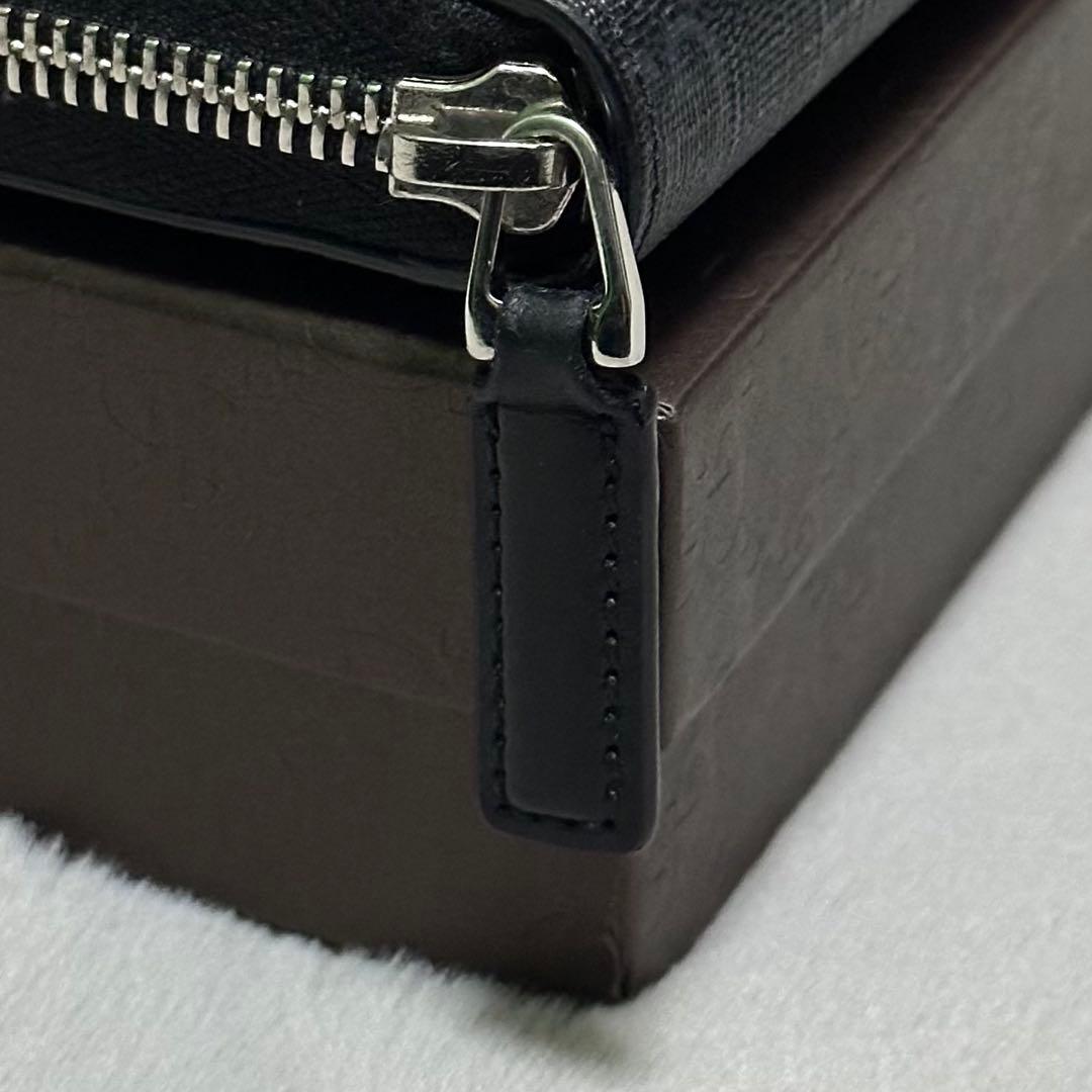 GUCCI 長財布　GG スプリーム　シェリーライン　ラウンドファスナー