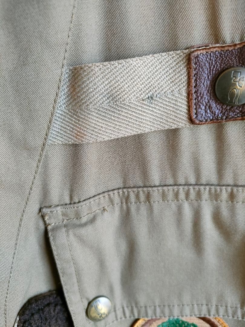 希少 フランス レスキモー メンズ カーキ フィッシング ベスト L