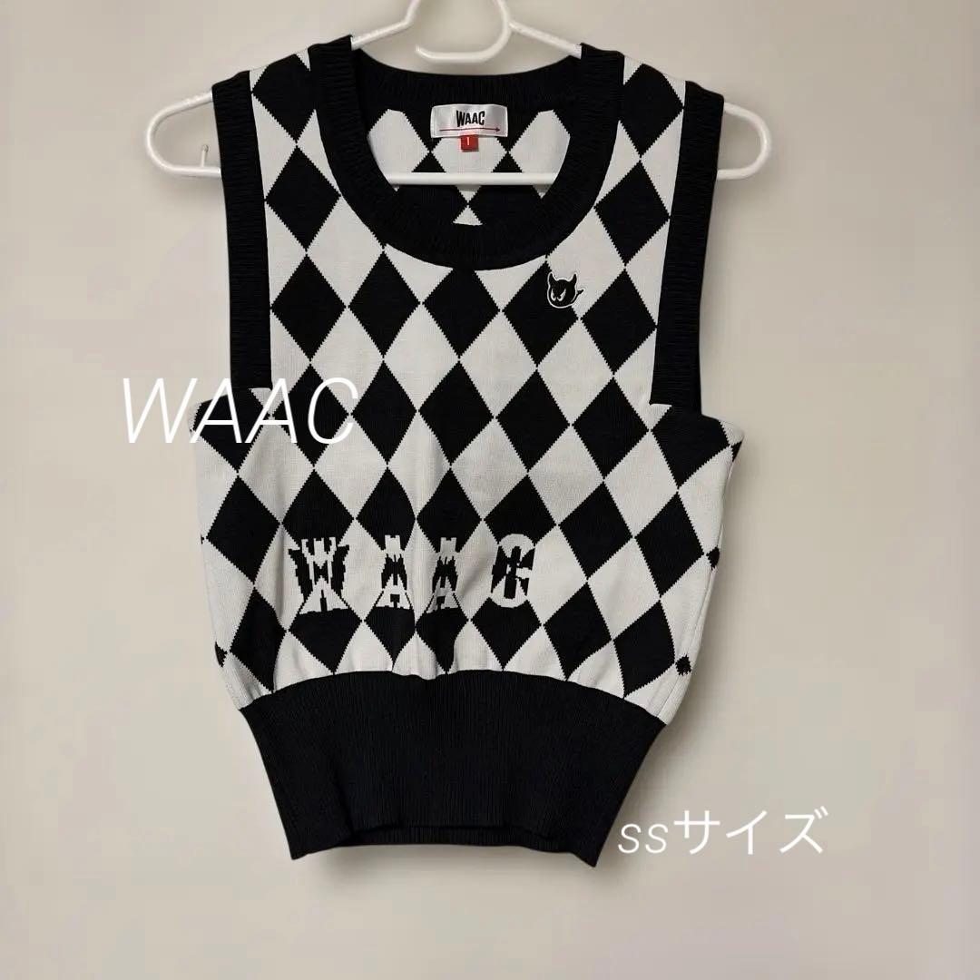 【未使用】WAAC ワック ゴルフウェア ベスト　ダイヤ柄