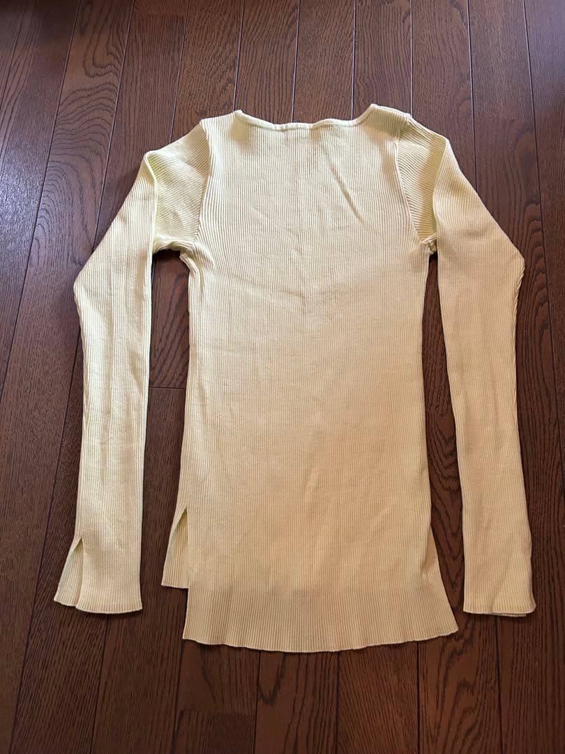 AURALEE オーラリー　ギザボートネック　プルオーバー　ライトイエロー