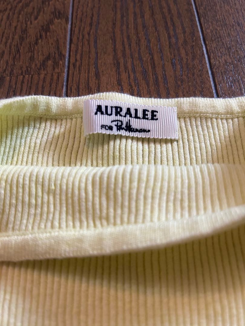 AURALEE オーラリー　ギザボートネック　プルオーバー　ライトイエロー