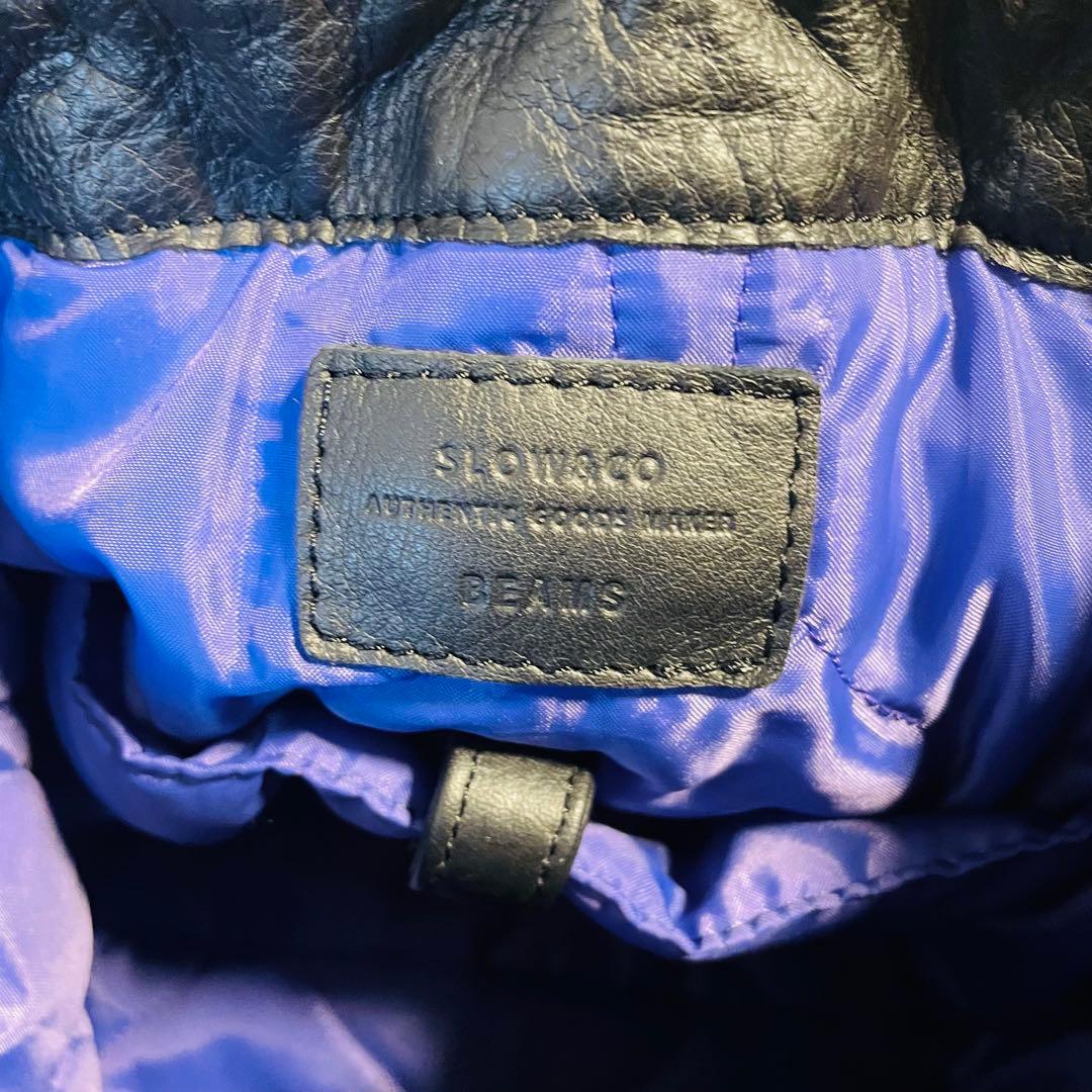 slow&Co BEAMS 巾着レザーバッグ