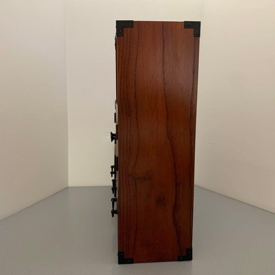 昭和レトロ　木製ミニ階段箪笥　引き出し付き収納ボックス