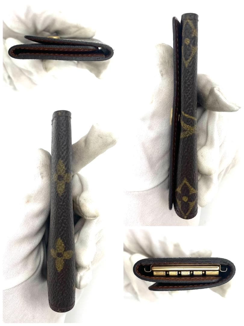 【美品】ルイヴィトン キーケース ミュルティクレ 4 レザー ブラウン