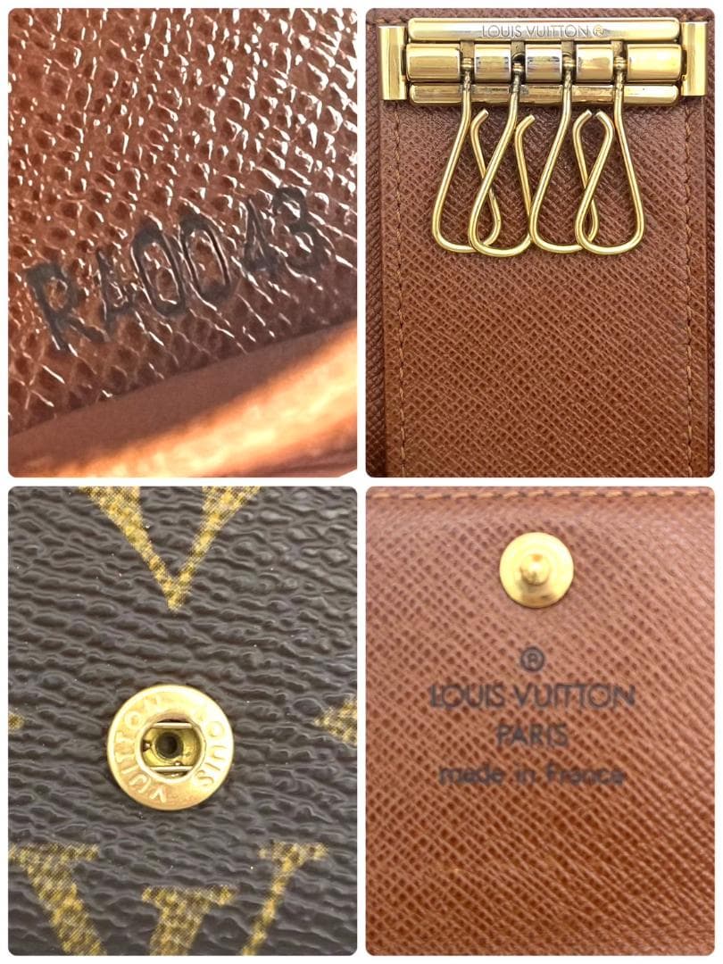 【美品】ルイヴィトン キーケース ミュルティクレ 4 レザー ブラウン