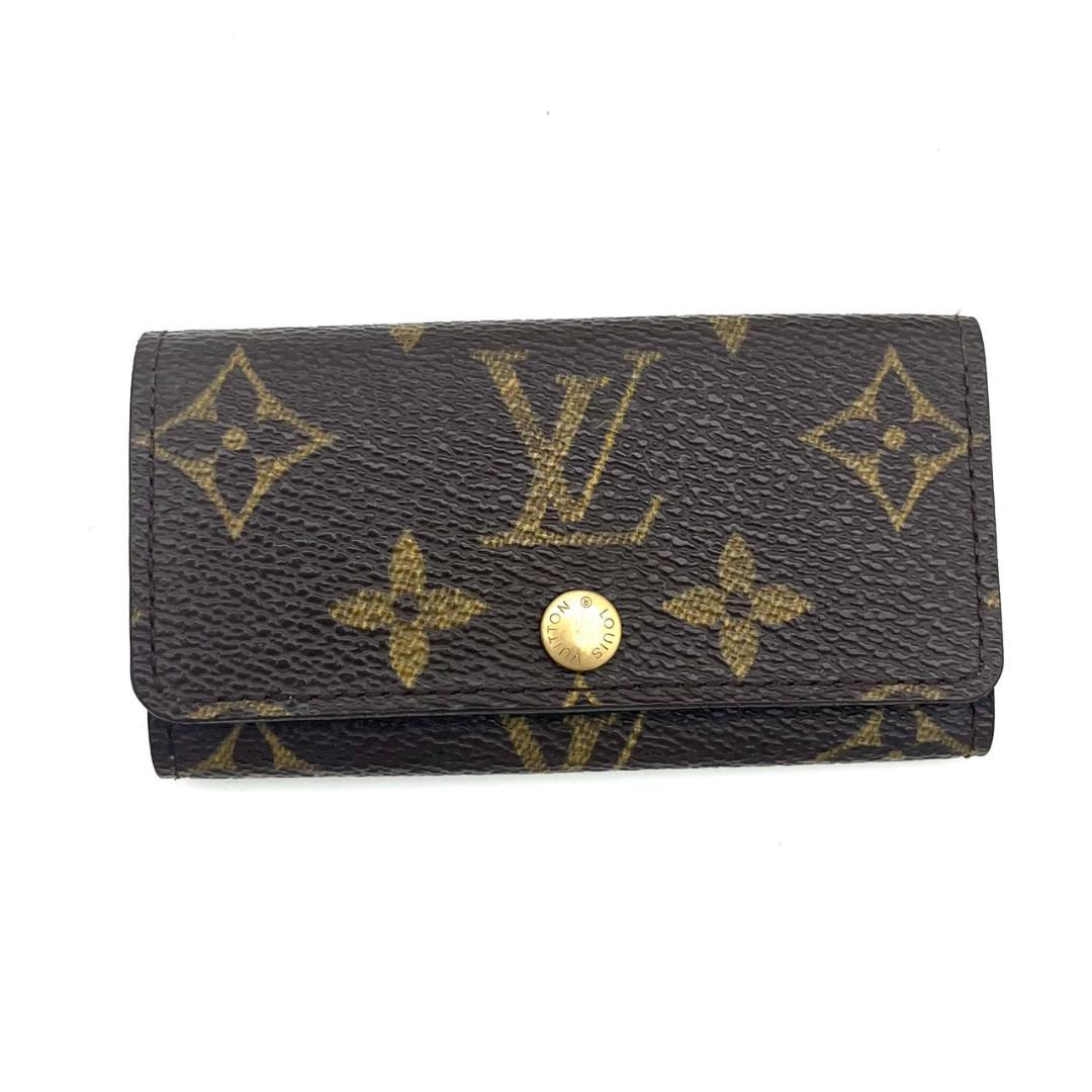 【美品】ルイヴィトン キーケース ミュルティクレ 4 レザー ブラウン